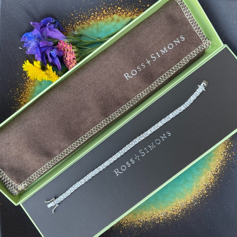 16 CARAT CZ Tennis Bracelet Sterling Silver NIB